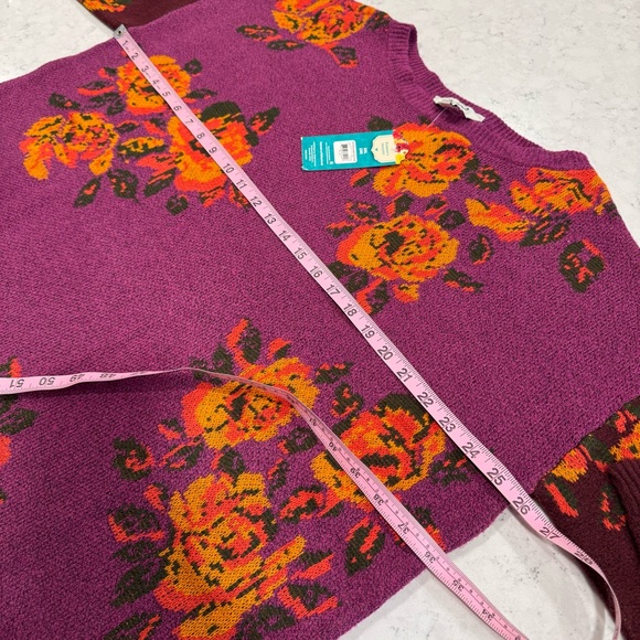 NWT The Pioneer Woman Colorblock Purple Garden Floral Sweater Sweet Rose XXL(20) - Picture 12 of 15
